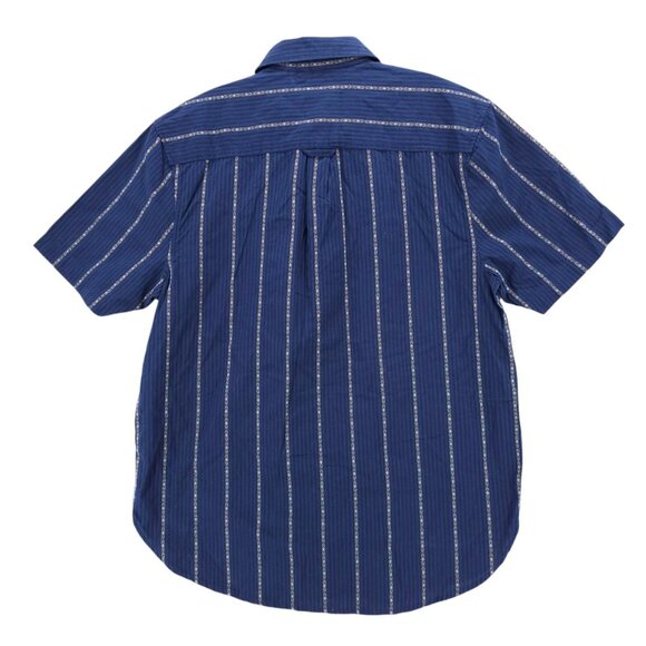 NWT TRUE GRIT Button Down Shirt Blue Striped Southwestern 100% Cotton MEDIUM - Picture 3 of 6